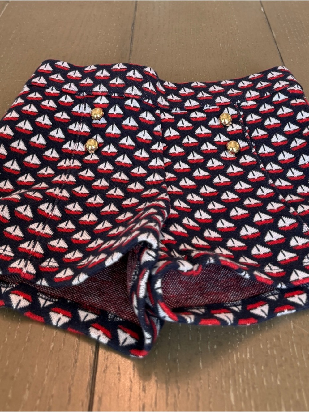 Janie and Jack Toddler Girls’ Pull-On Navy Sailboat Jacquard Shorts • Size 3Y - Picture 14 of 14